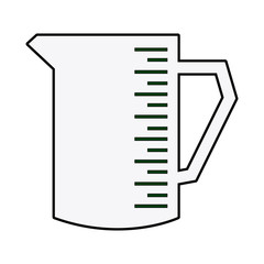 pitcher kitchenware cooking utensil handle empty vector illustration