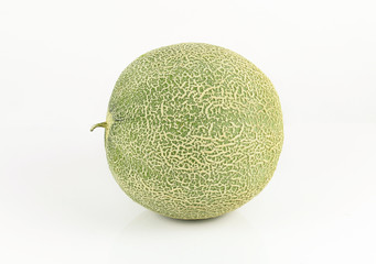Fresh yellow melon or cantaloupe on white background