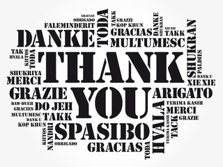 Fototapeta premium Thank You word cloud in different languages, concept background