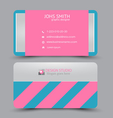 Business card. Design set template for company corporate style. Vector illustration.