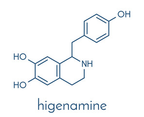 Fototapeta premium Higenamine herbal molecule. Present in some fat burner food supplements. Skeletal formula.