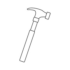 carpenter hammer tool construction element vector illustration
