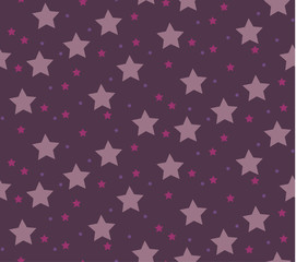 Vector, abstract purple pattern with stars seamless