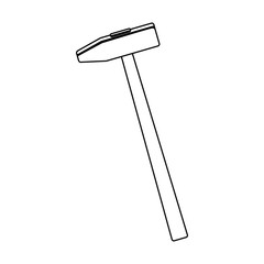 hammer construction build object icon vector illustration