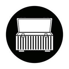 box for carrying tools handle equipment empty open