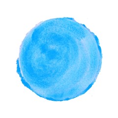 Fototapeta premium Blauer Fleck aus Wasserfarbe