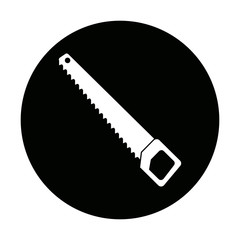 saw large wooden handle equipment vector illustration