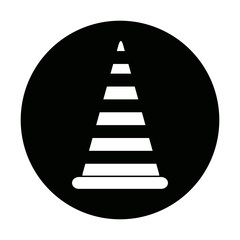 traffic cone icon road construction warning vector illustration