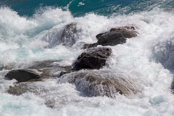 Rapids at the confluence of Baker River and Nef River, Patagonia, Chile
