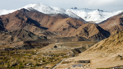 aerial view of Leh Ladakh City, India