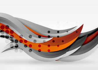 Vector colorful wave lines in white and grey 3d space
