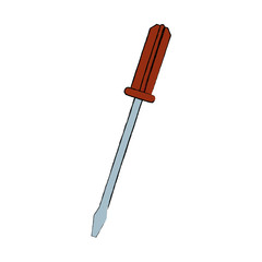 tool screwdriver construction repair object vector illustration