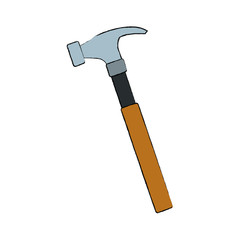 carpenter hammer tool construction element vector illustration