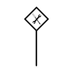 Fototapeta premium sign traffic road with tool construction vector illustration