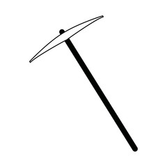 pickaxe tool for work with stone vector illustration