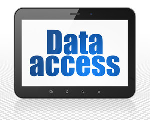 Information concept: Tablet Pc Computer with Data Access on display