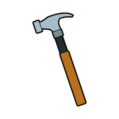 carpenter hammer tool construction element vector illustration