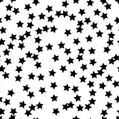 Obraz na płótnie Canvas Abstract black and white seamless pattern with stars. Digital background for design.