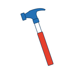 carpenter hammer tool construction element vector illustration