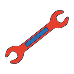 wrench tool or spanner equipment construction vector illustration