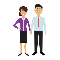 Obraz premium couple standing man and woman together people vector illustration