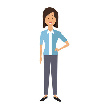 beautiful woman character people standing vector illustration
