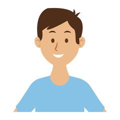 portrait of a young man character on white background vector illustration