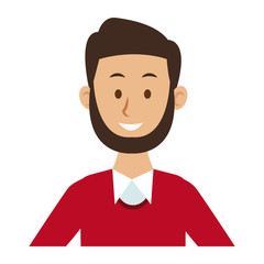 portrait of a senior man character on white background vector illustration