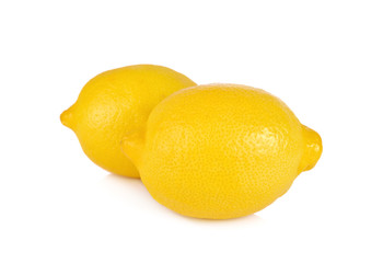 whole fresh lemon on white background