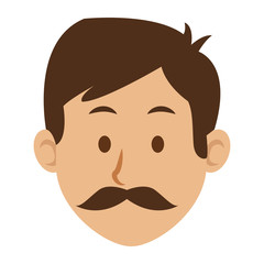 man character face avatar male vector illustration