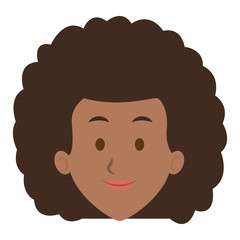 woman face smile expression cartoon character on white background vector illustration