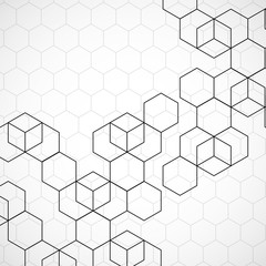 Abstract geometric background with cubes. Geometrical concept. Vector