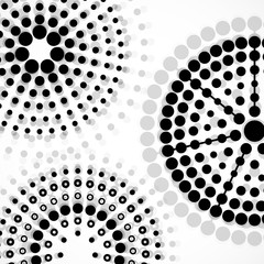 Abstract background with dotted circles. Dots in circular form. Vector design backdrop