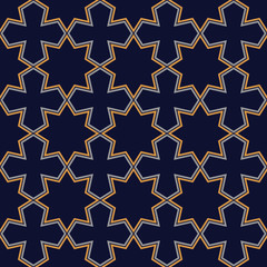 Abstract seamless dark geometric pattern in Arabian style