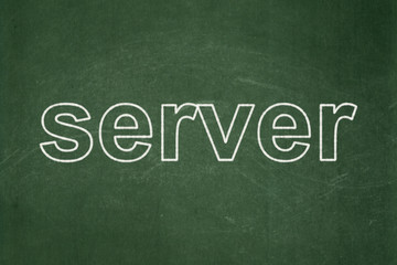 Obraz premium Web development concept: Server on chalkboard background