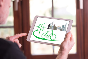 Eco friendly concept on a tablet
