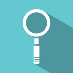 Magnifying glass icon on green background