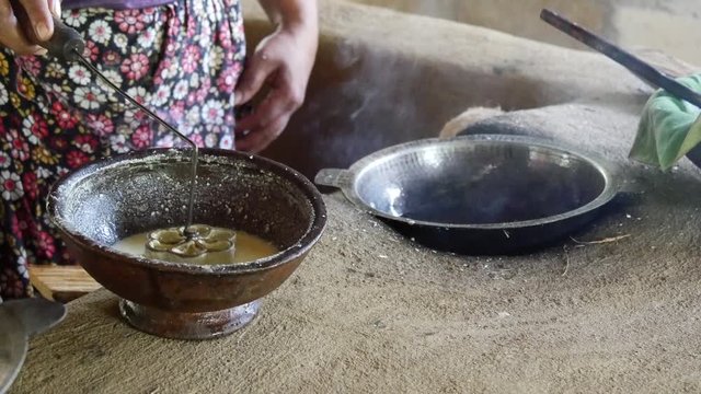 making traditional Sri Lankan Kokis