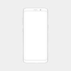 Smart phone. Realistic mobile phone smart phone with blank screen isolated on background. Vector illustration for printing and web element.