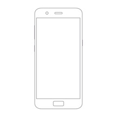 Smart phone. Realistic mobile phone smart phone with blank screen isolated on background. Vector illustration for printing and web element.