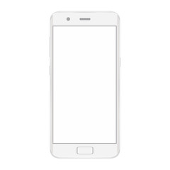 Smart phone. Realistic mobile phone smart phone with blank screen isolated on background. Vector illustration for printing and web element.