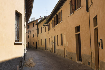 Fototapeta na wymiar Inzago (Milan, Lombardy, Italy): old street