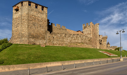 Fototapeta na wymiar Ponferrada medieval Knights Templar castle in Spain.