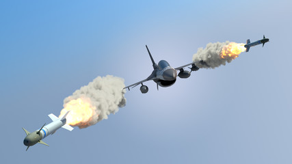 Aircraft fire the missiles