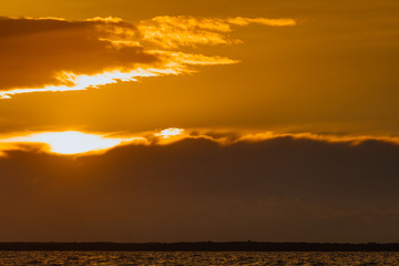 Beautiful sunset on the ocean sea