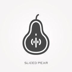 Silhouette icon sliced pear