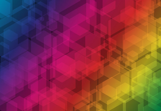 Multicolor hexagon futuristic business overlay background. Vector