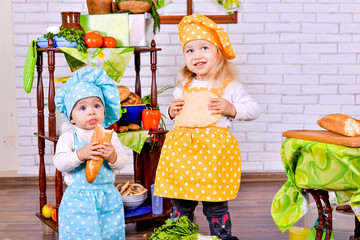 Little girl preparing healthy food on kitchen