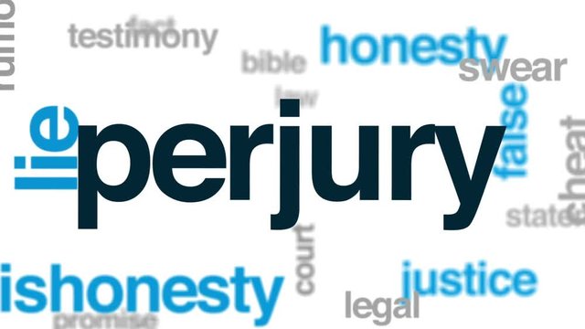 Perjury animated word cloud, text design animation.