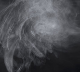 Smoke isolated on black background